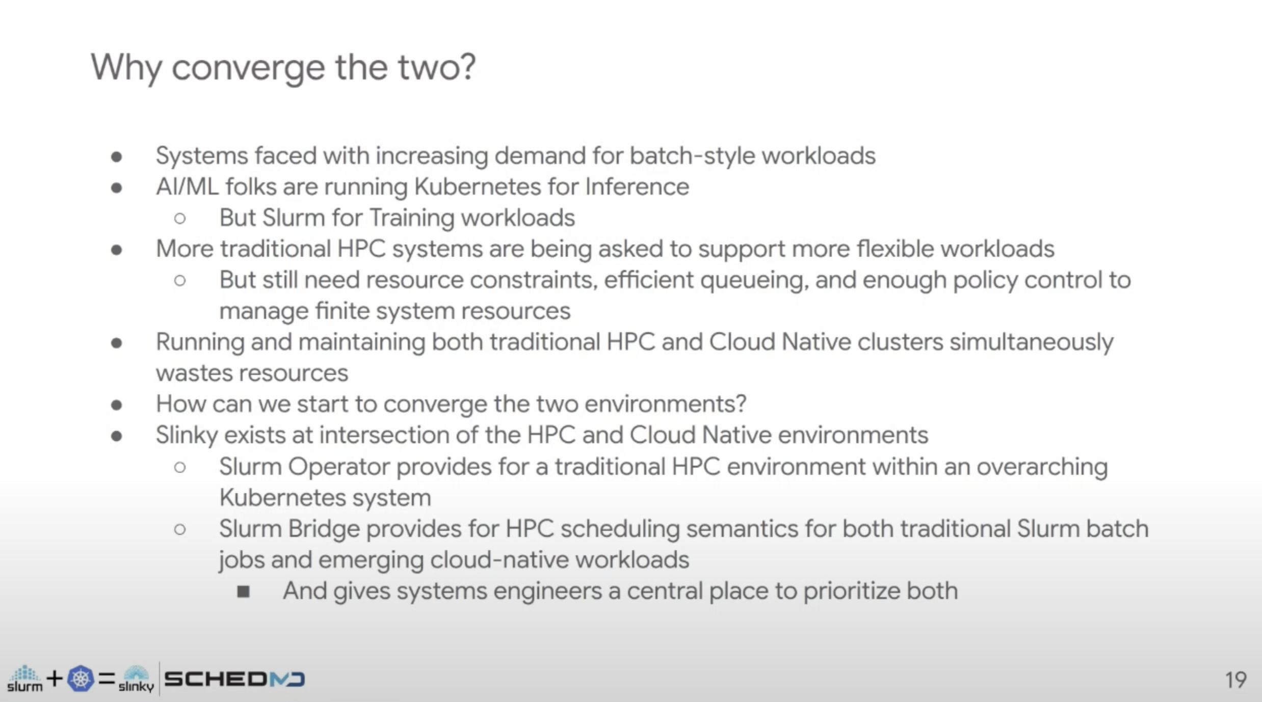 Reasons to converge HPC and Cloud technologies.